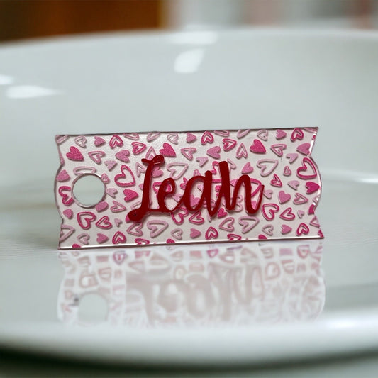 Cute Valentine’s Day Tumbler name tags/ name plate- 20,30 & 40 oz sizes - Your tumbler deserves a name!