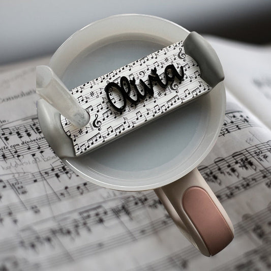 Cute Music Note Tumbler name tags- 20, 30 & 40 oz sizes - Your tumbler deserves a name